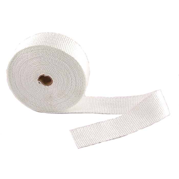 White 2" wide x 1/16" thick High Temperature Exhaust/Header Heat Wrap