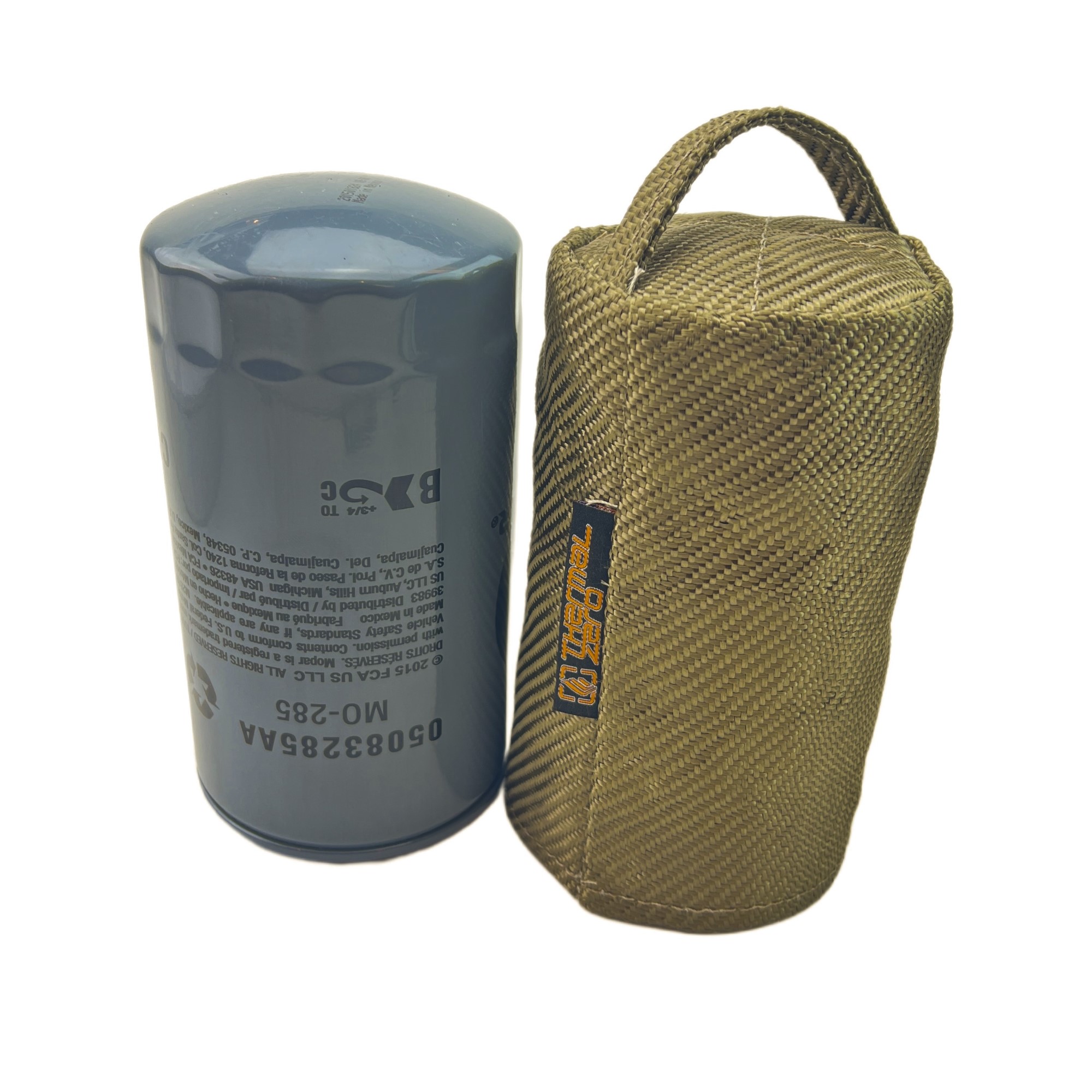 Oil Filter Insulating Cover for Ram 5.9L and 6.7L Cummins (fits Mopar MO-285 and similar filters)